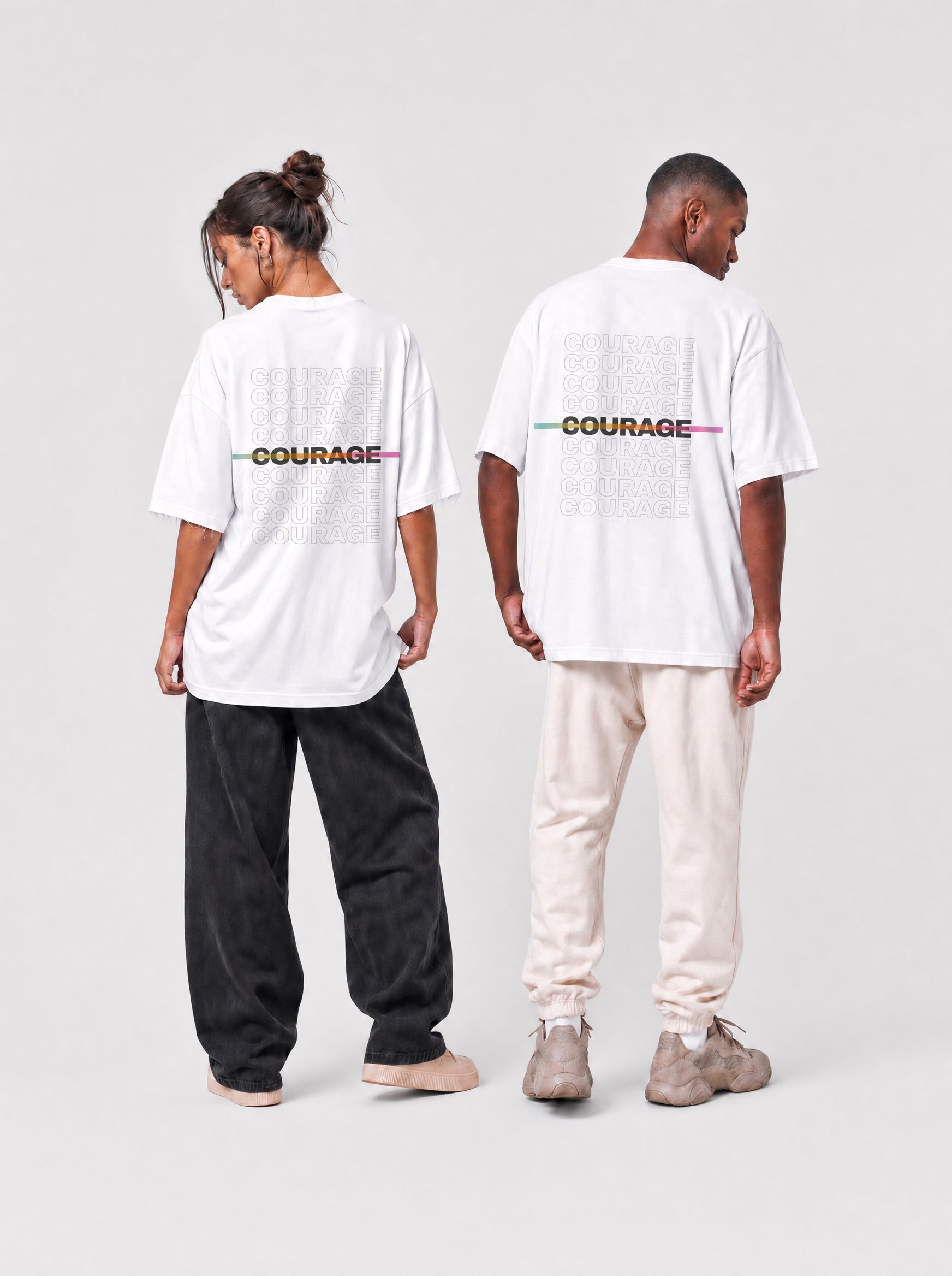 T-Shirt Oversized Fit Unisex "Impact" White