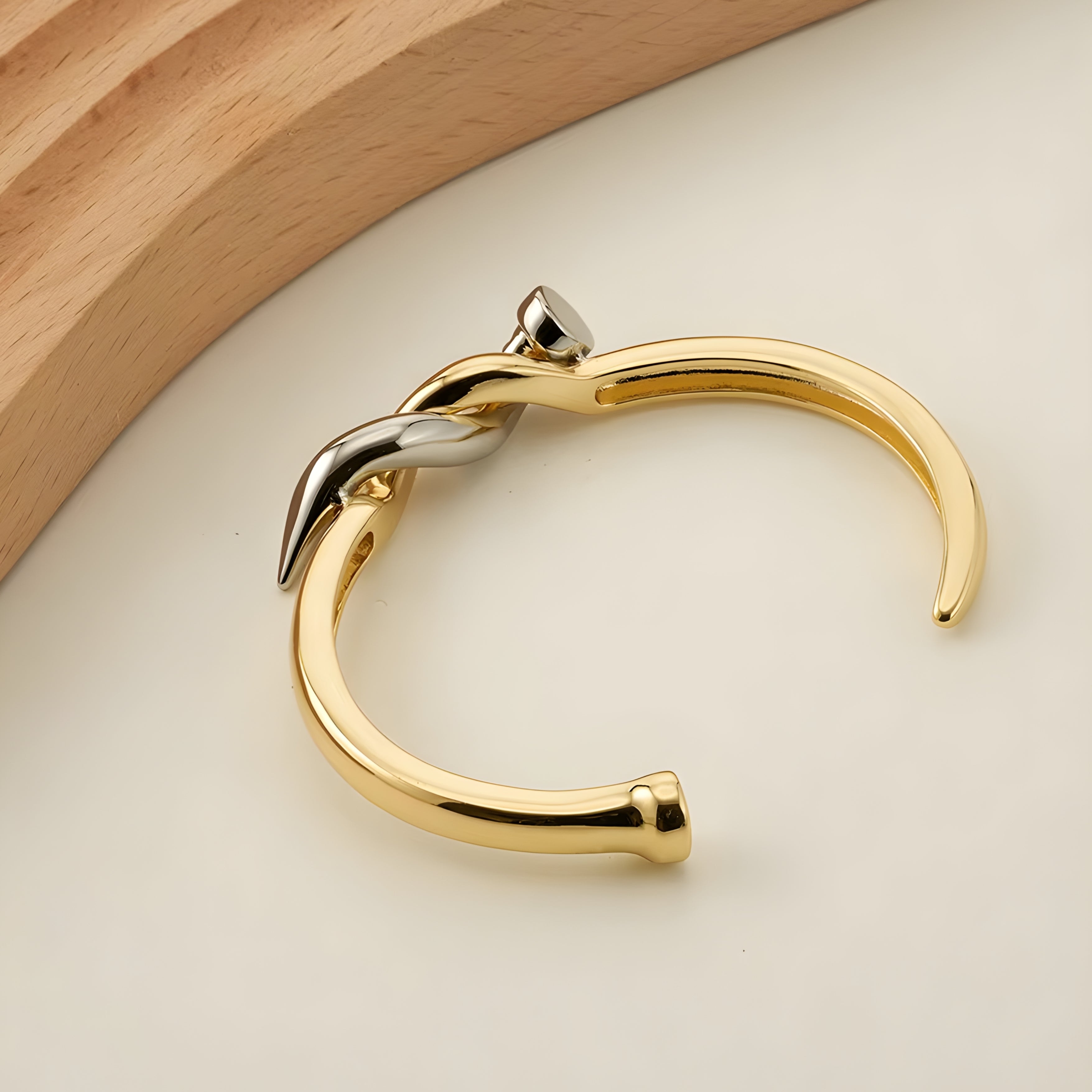 Screw Knot Open Cuff Bangle