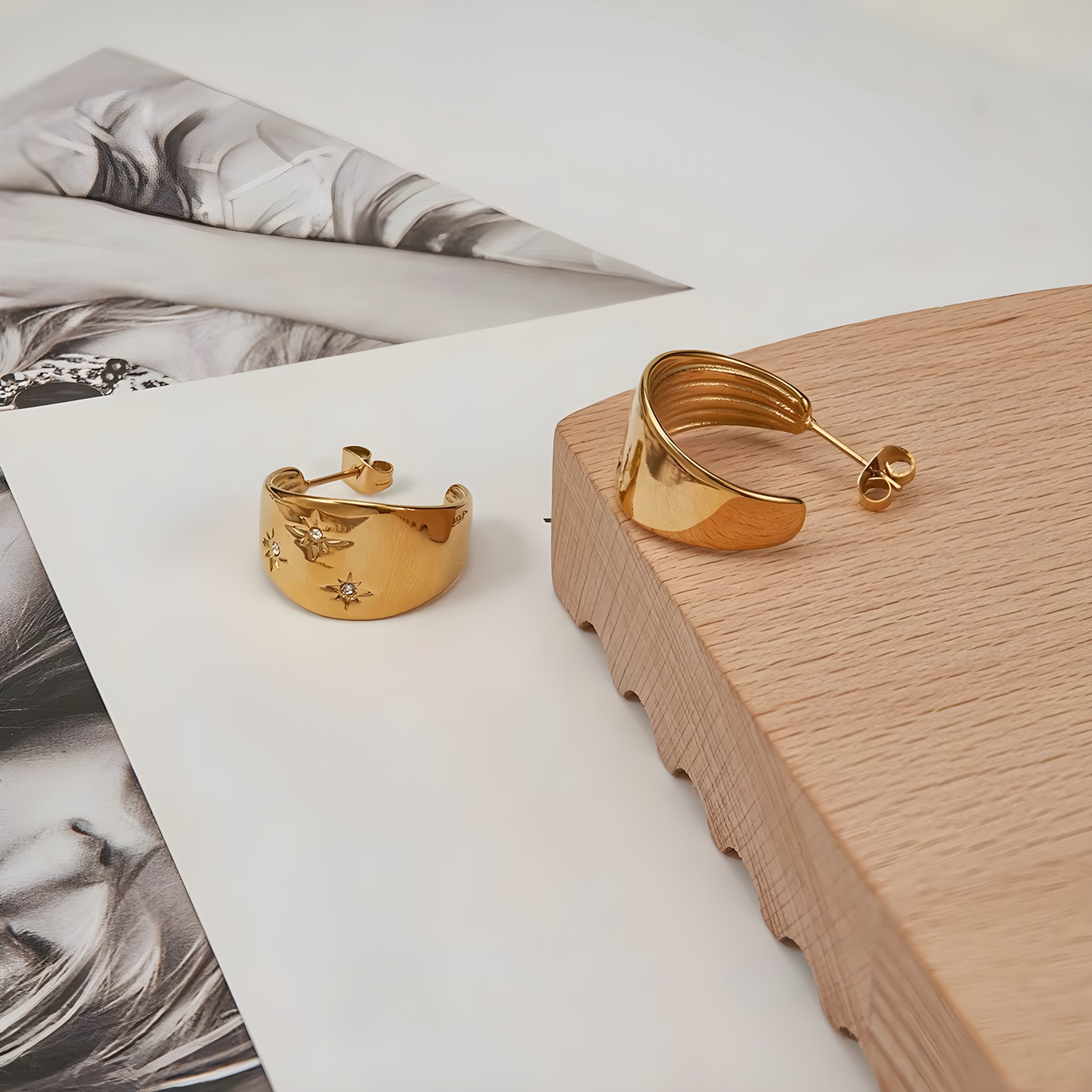 Astra Star Gold Earrings