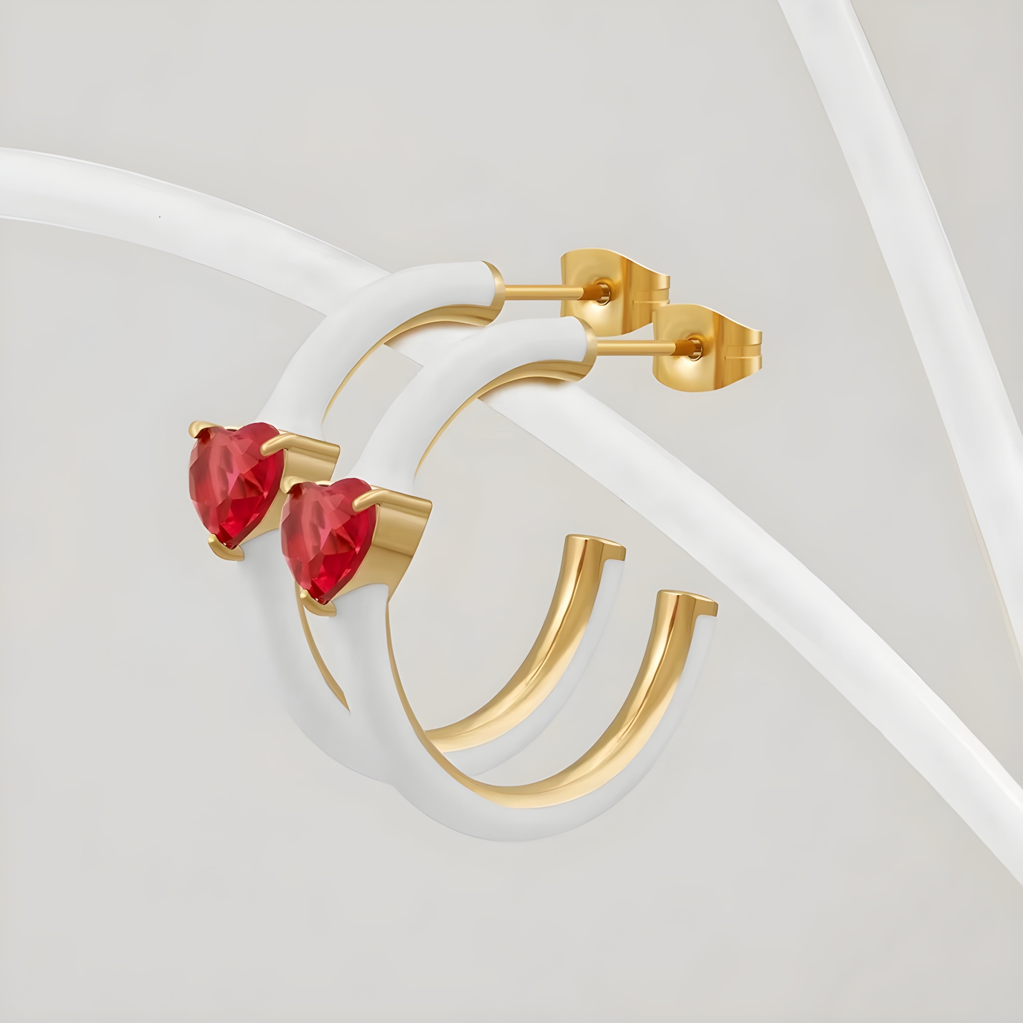 Amora Heart Gold Earrings