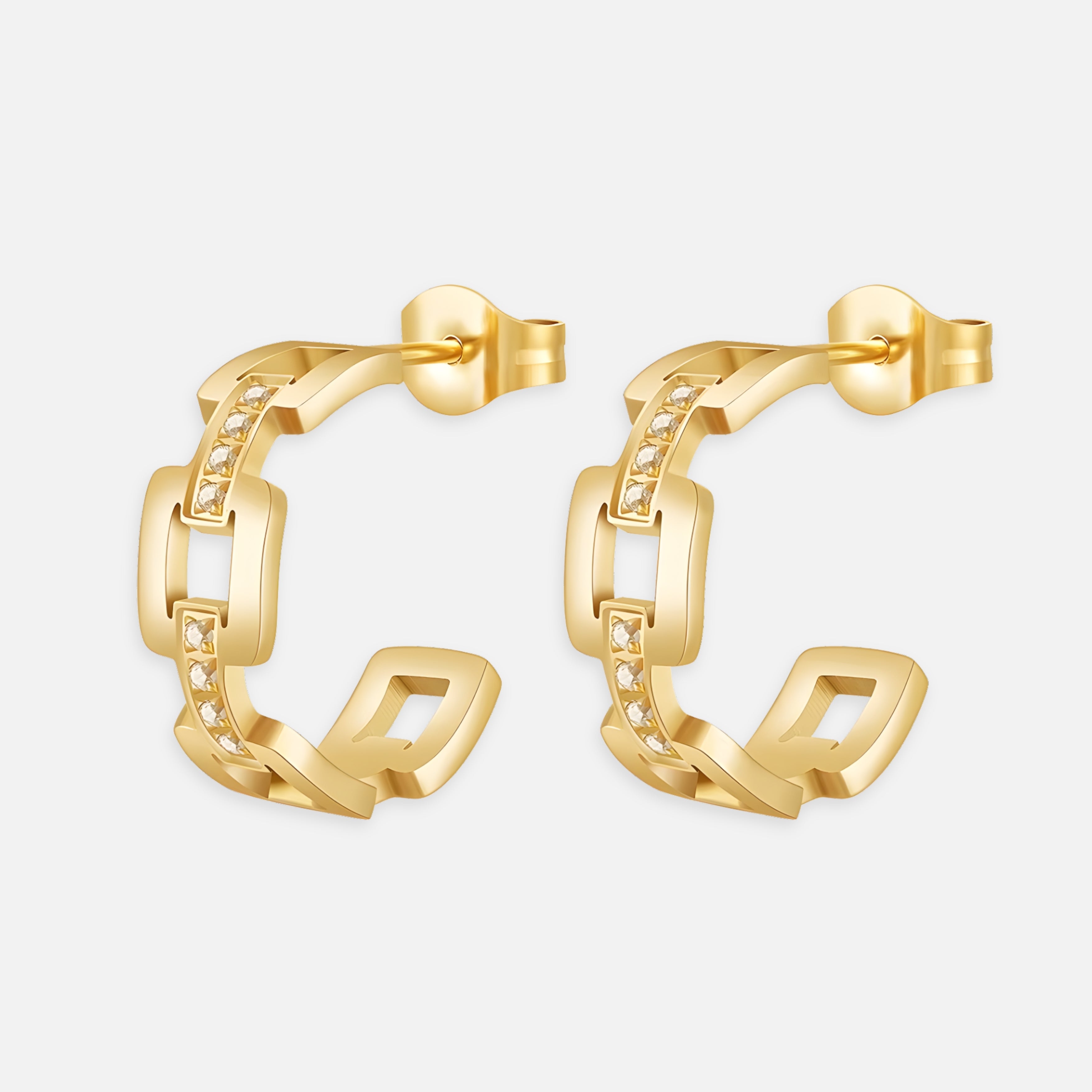 Zyra Chain Hoops Earrings