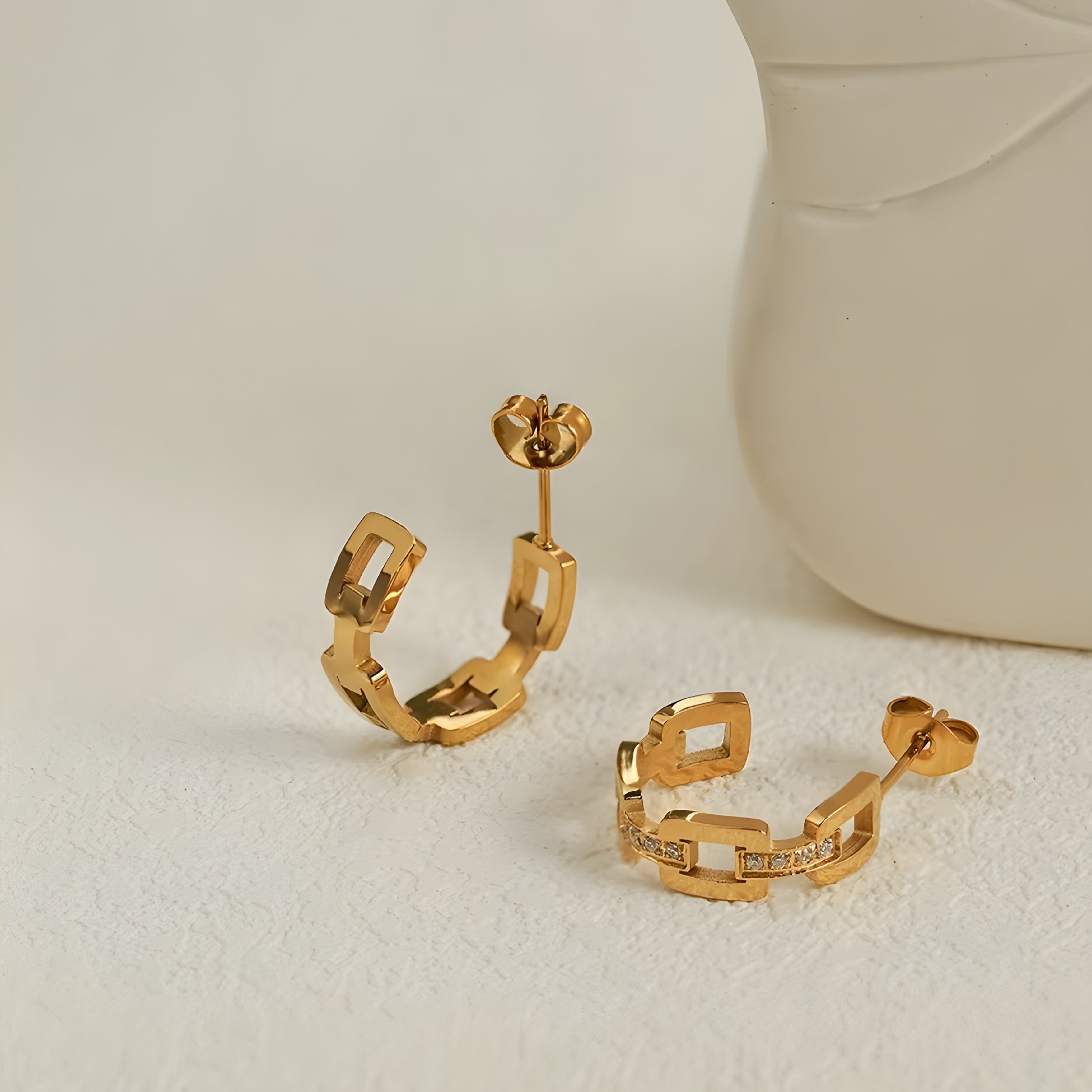 Zyra Chain Hoops Earrings