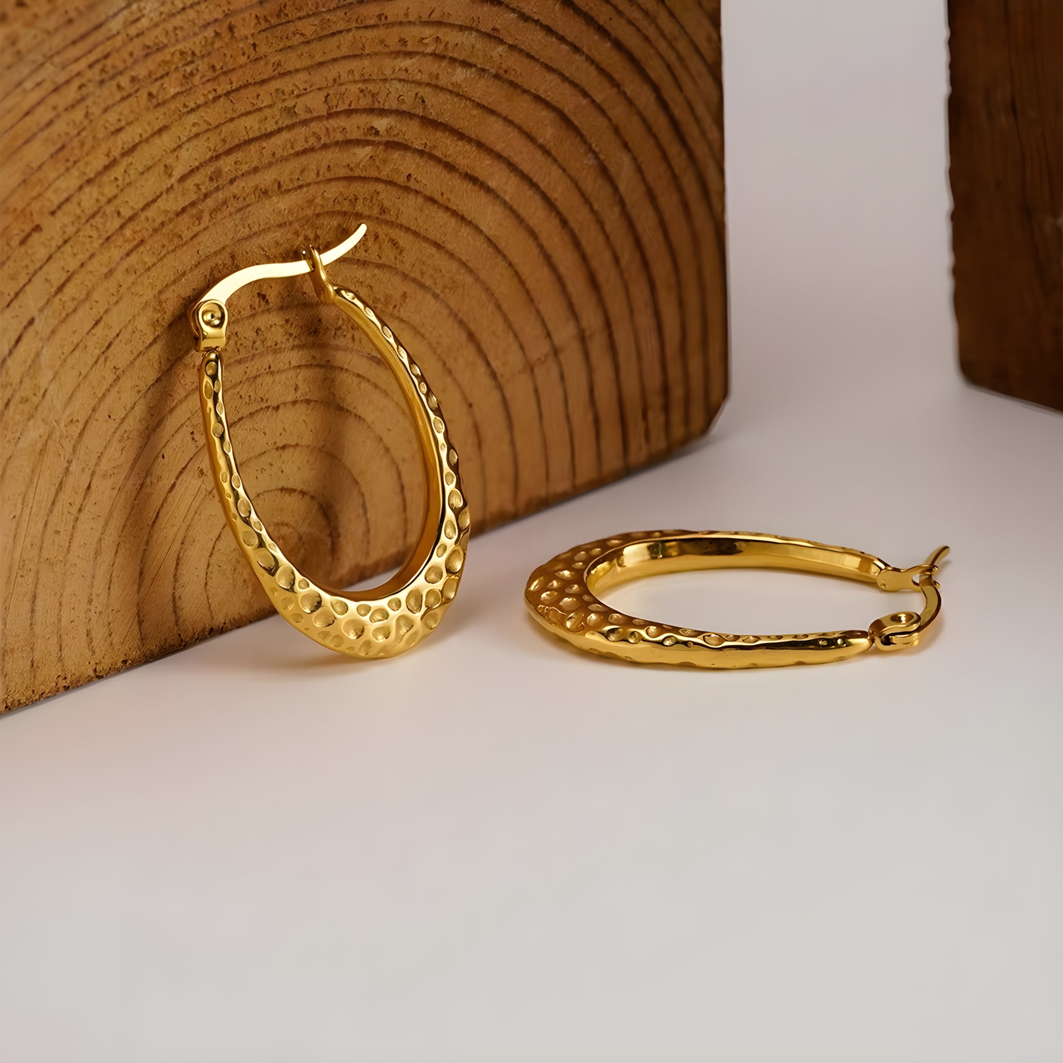 Texture Hoop Earrings