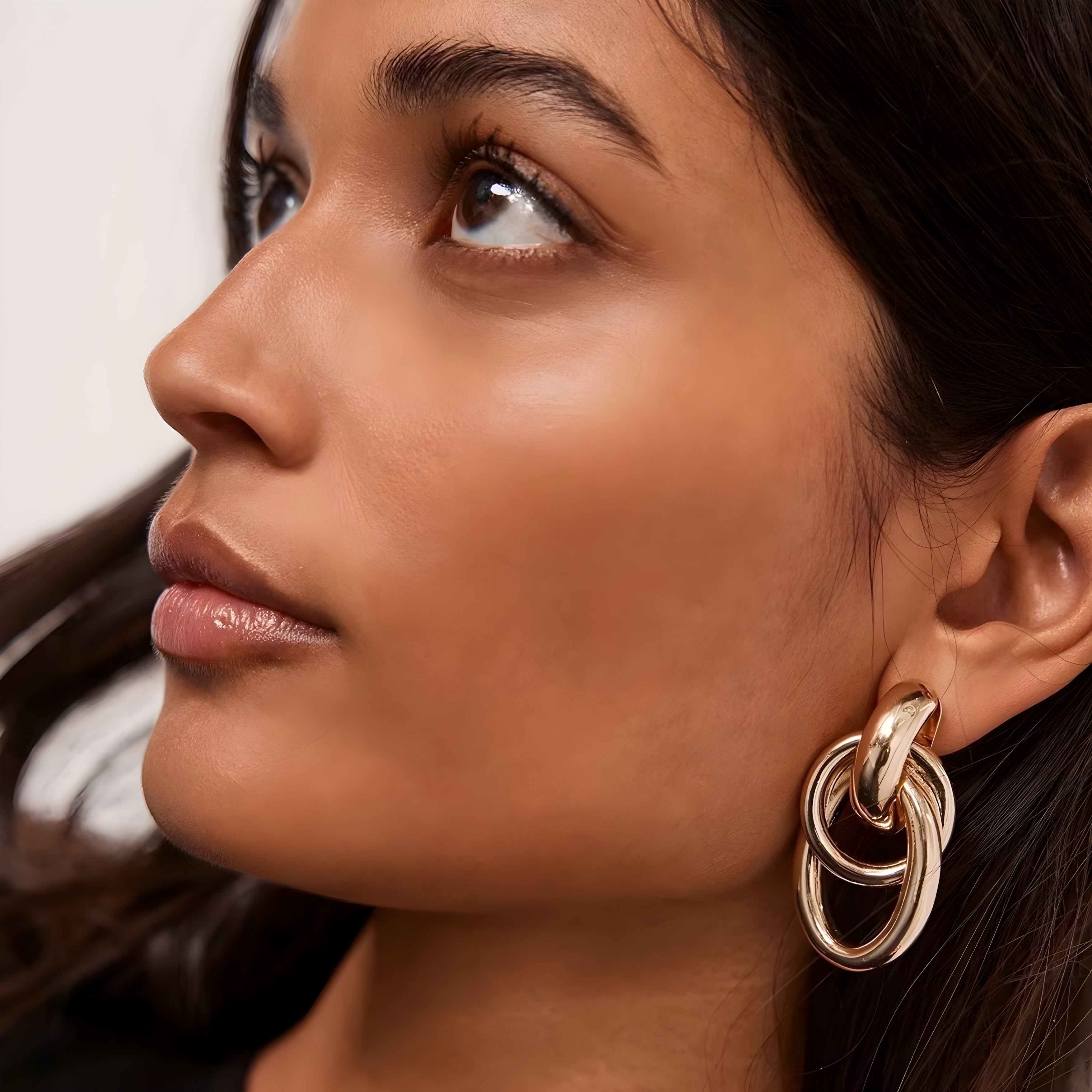 Chain Double Circle Earrings