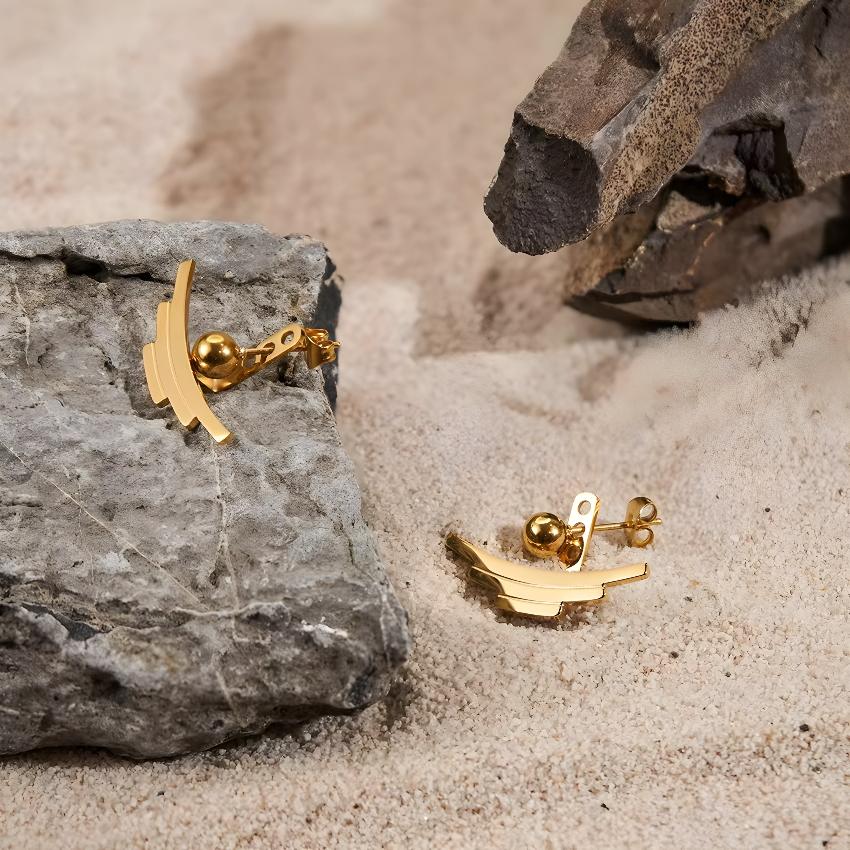 Arcus Irregular Gold Earrings