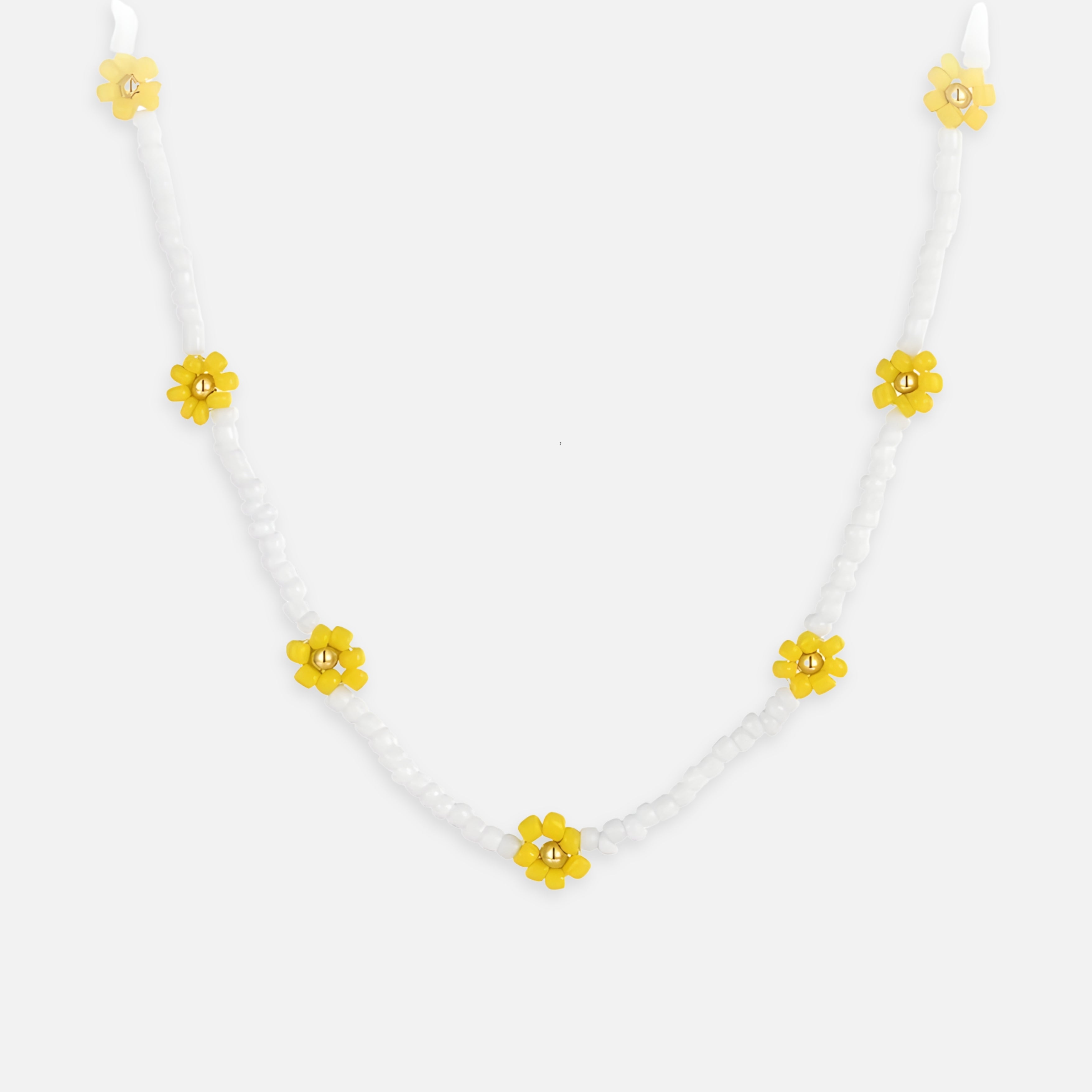 Belly Beaded Flower Charm Necklace