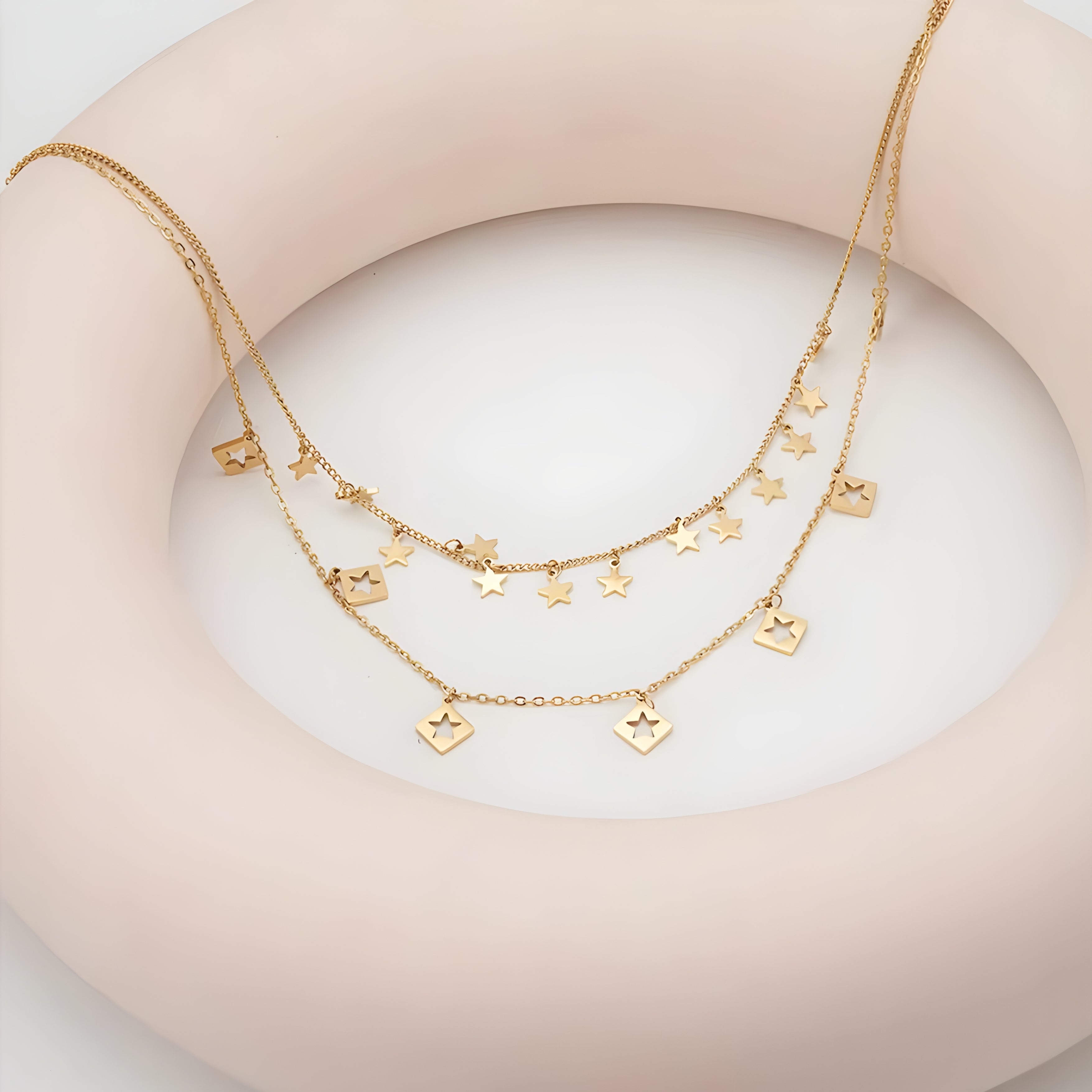 Starlight Double Layer Charm Necklace