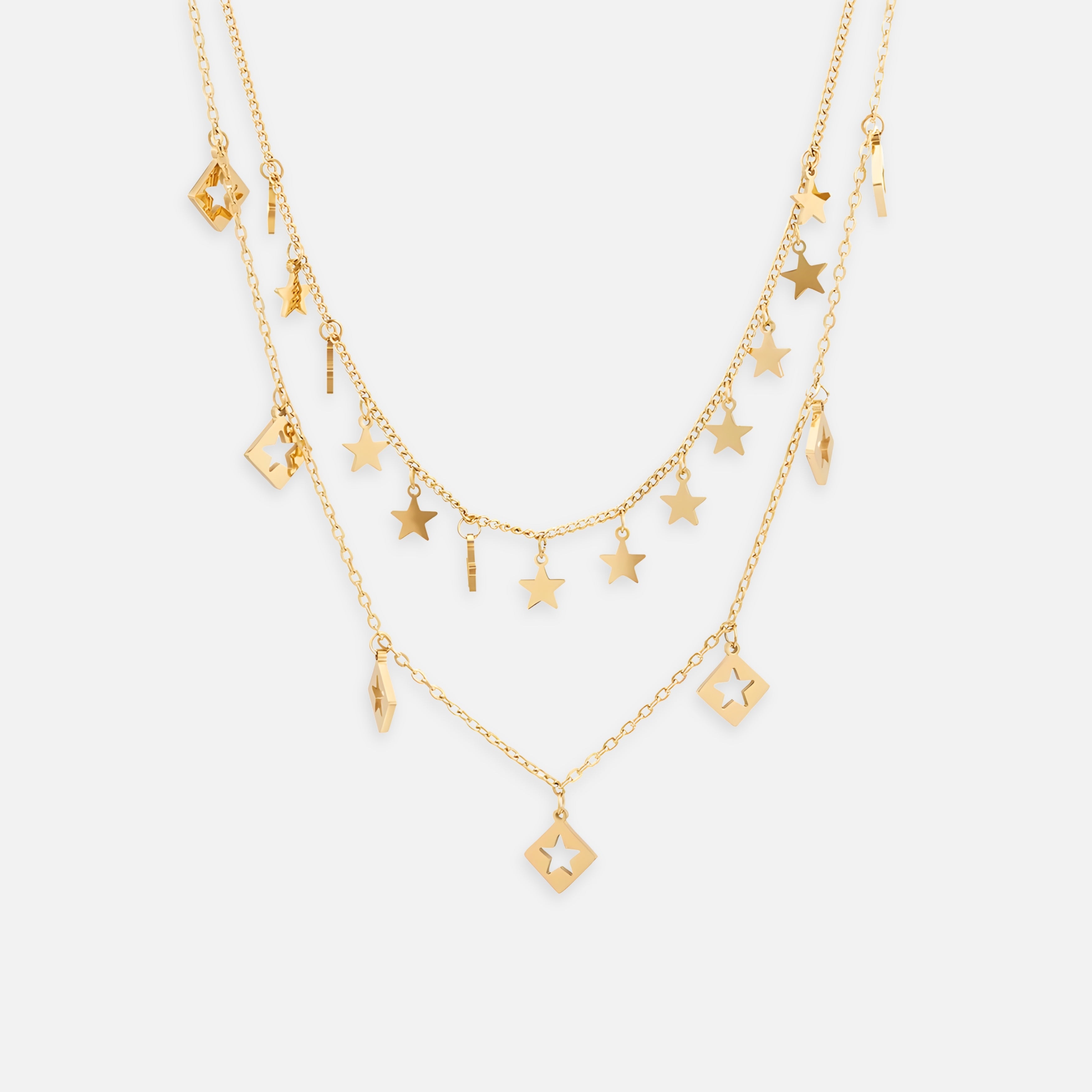 Starlight Double Layer Charm Necklace