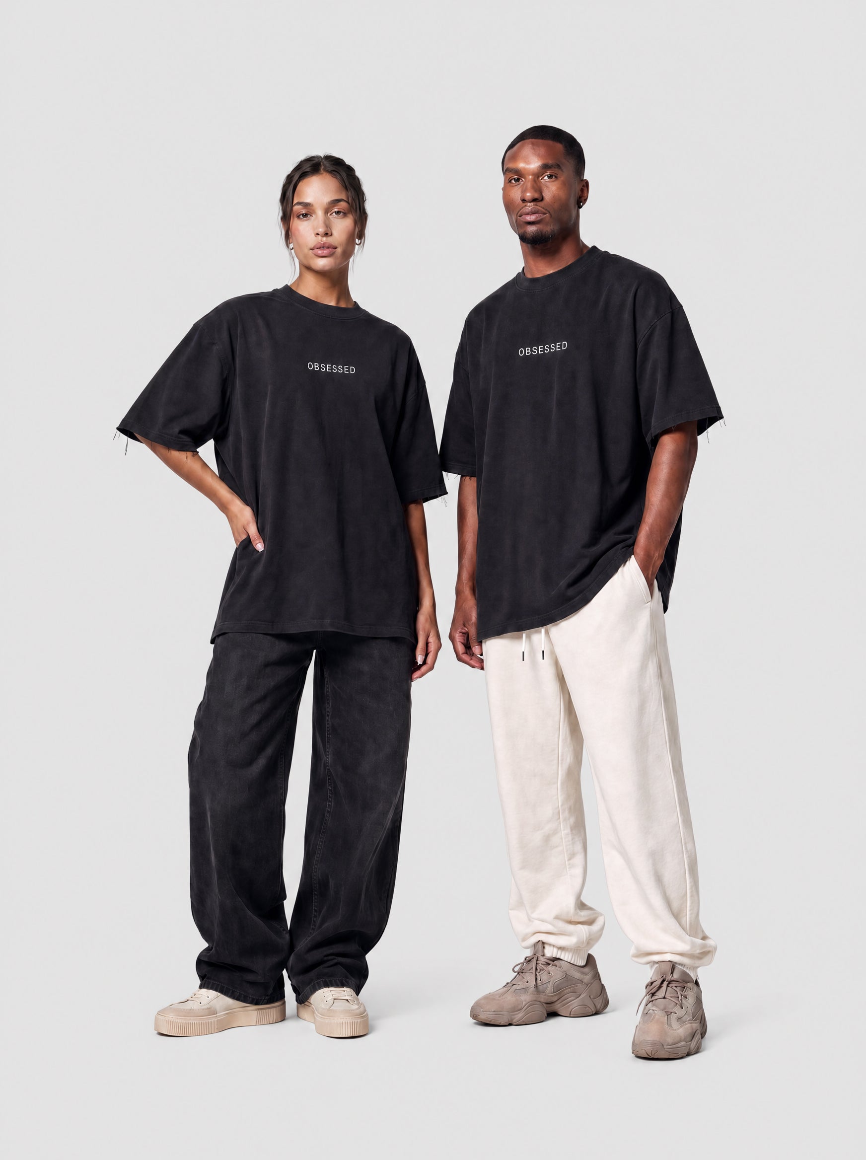 T-Shirt Oversized Fit Unisex "Impact" Black
