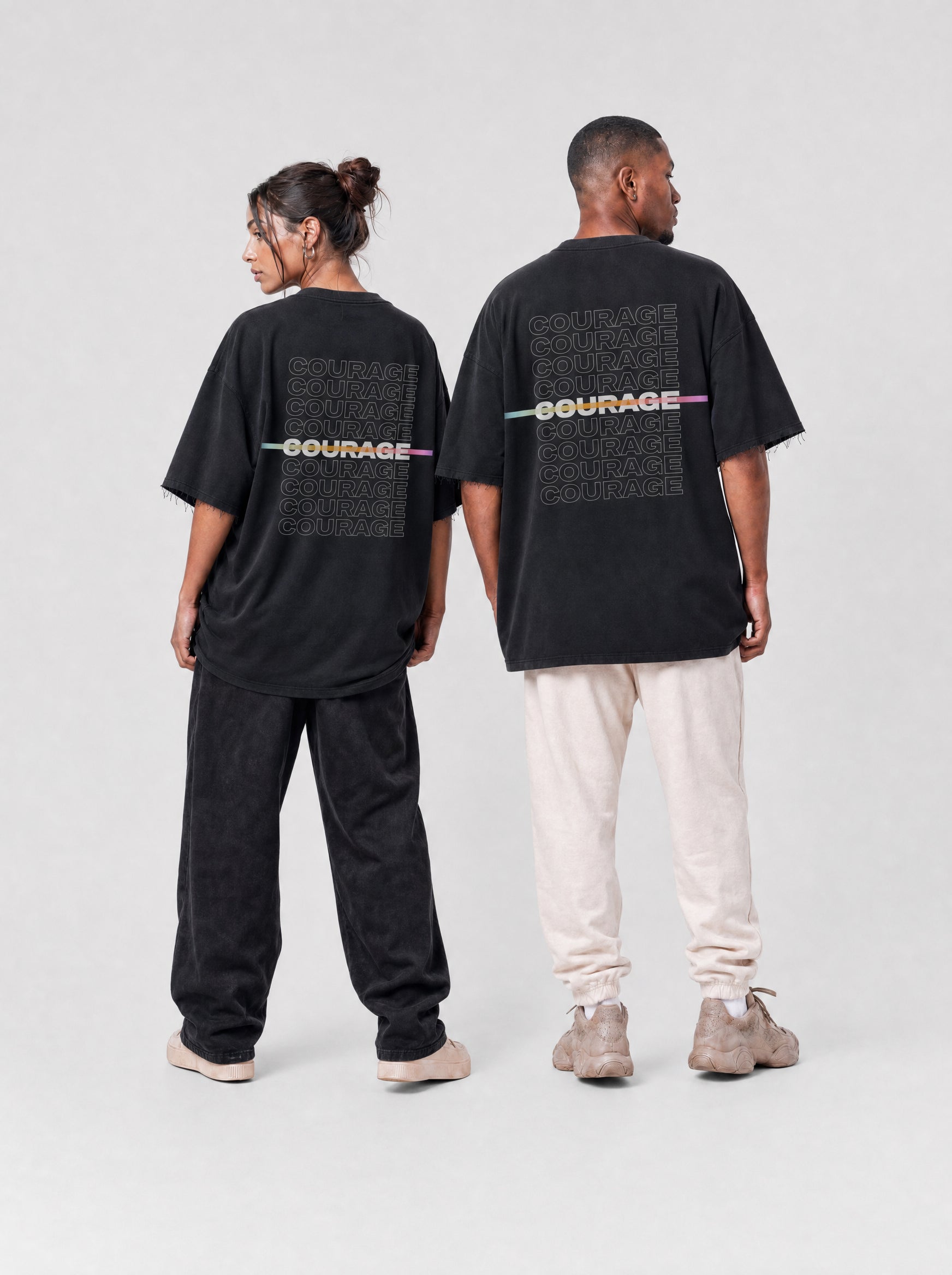 T-Shirt Oversized Fit Unisex "Impact" Black