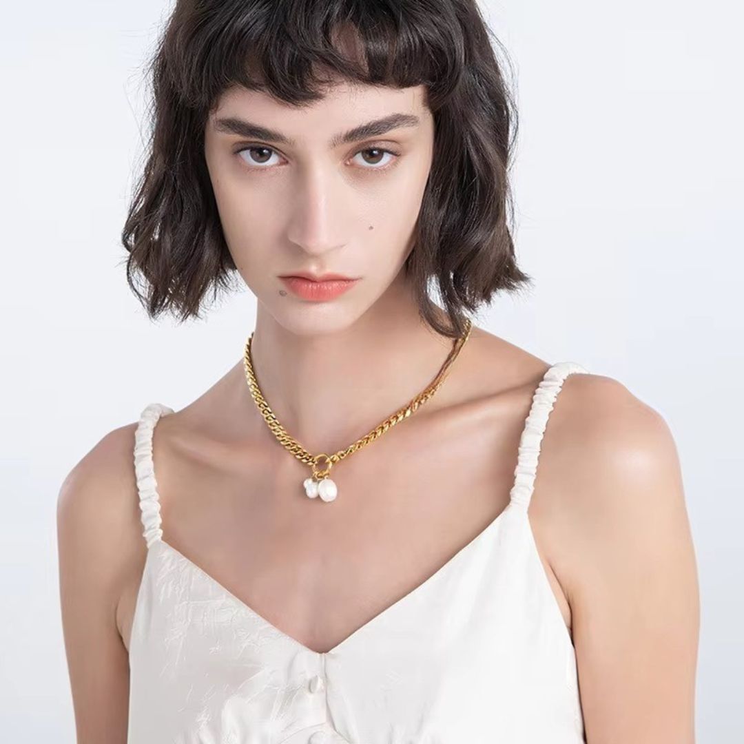 Eden Pearl Cuban Necklace