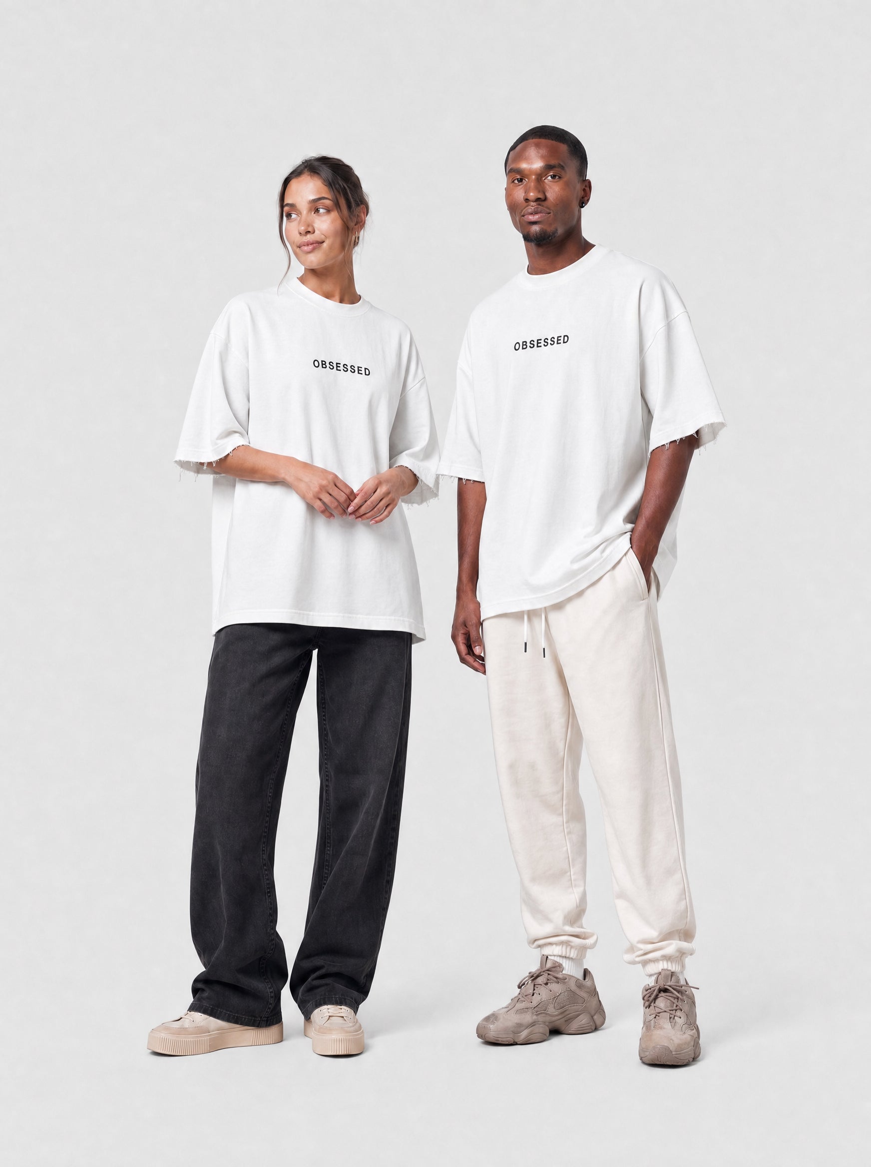 T-Shirt Oversized Fit Unisex "Impact" White
