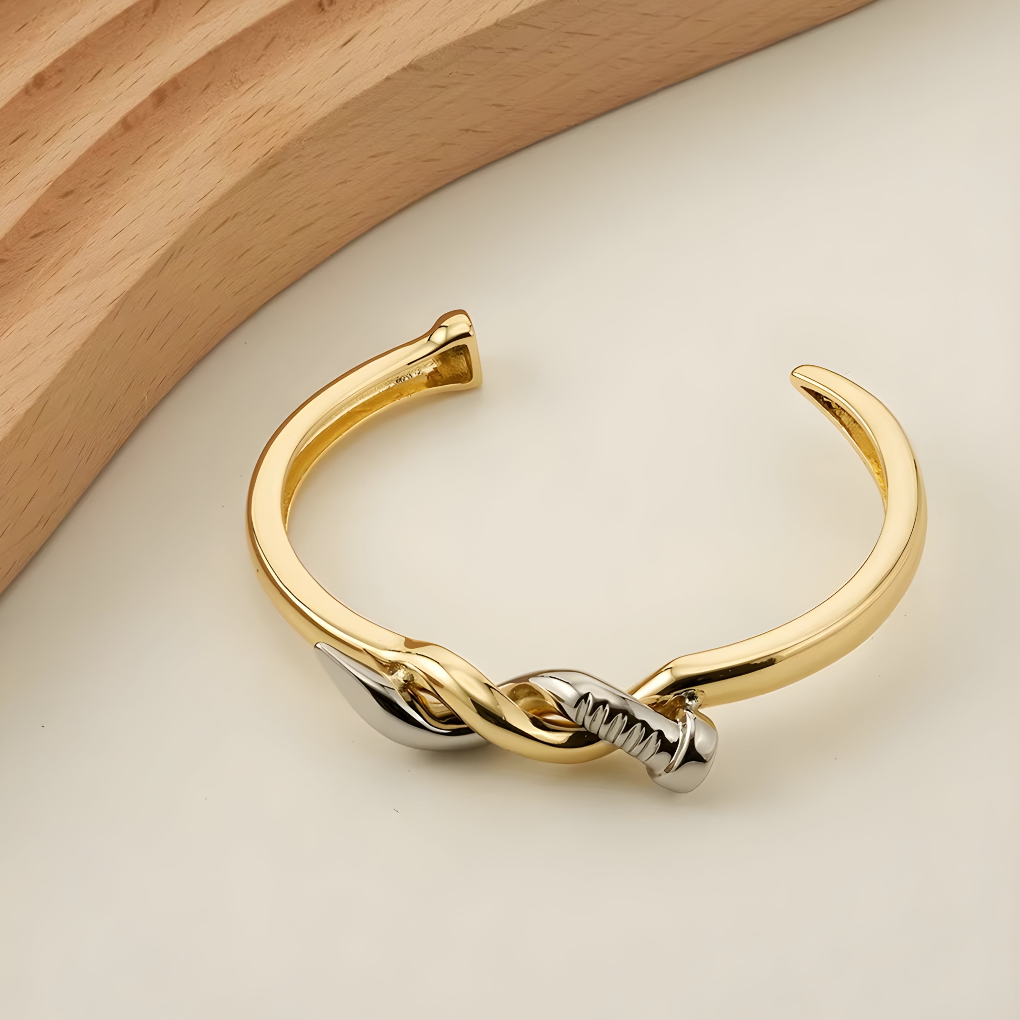 Screw Knot Open Cuff Bangle