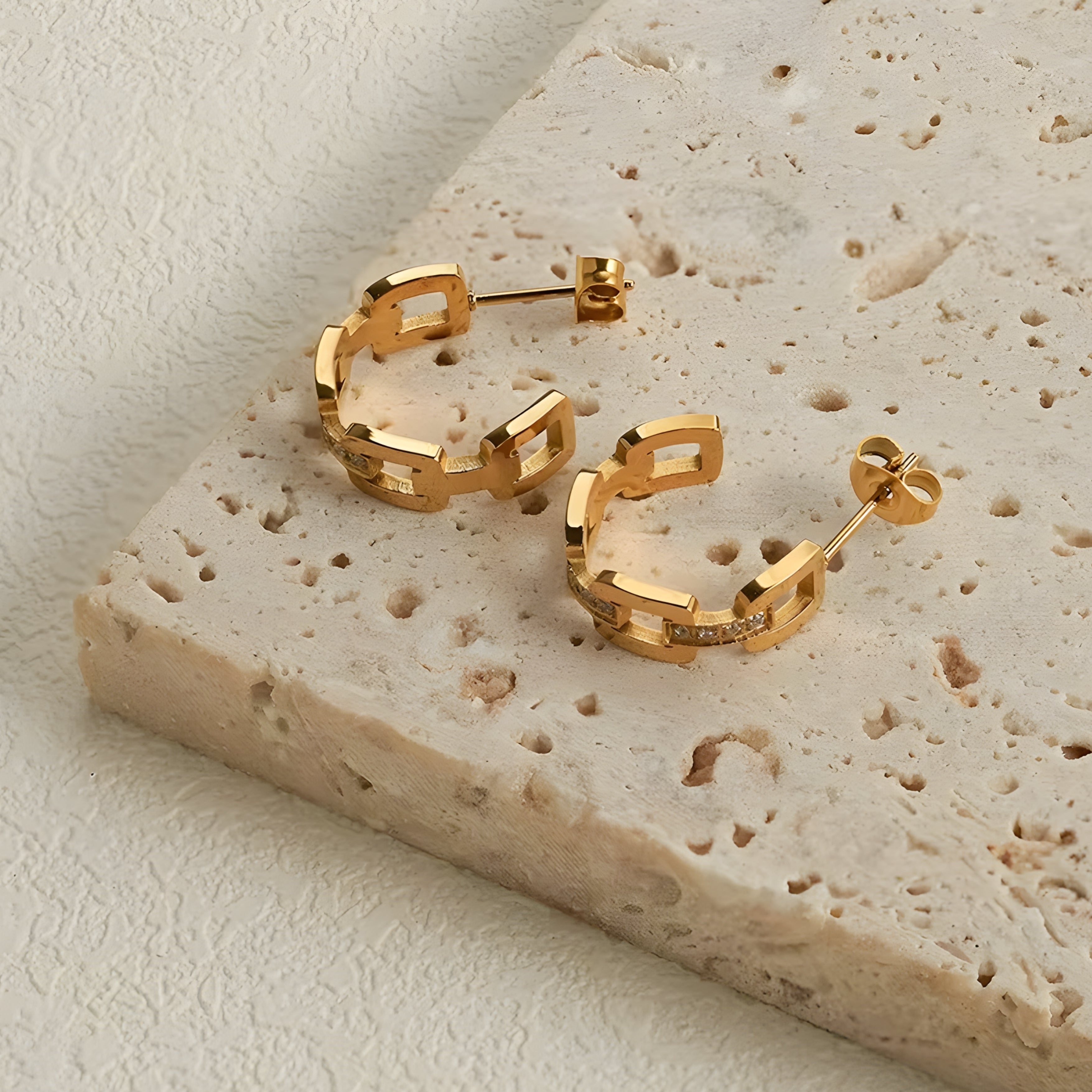 Zyra Chain Hoops Earrings