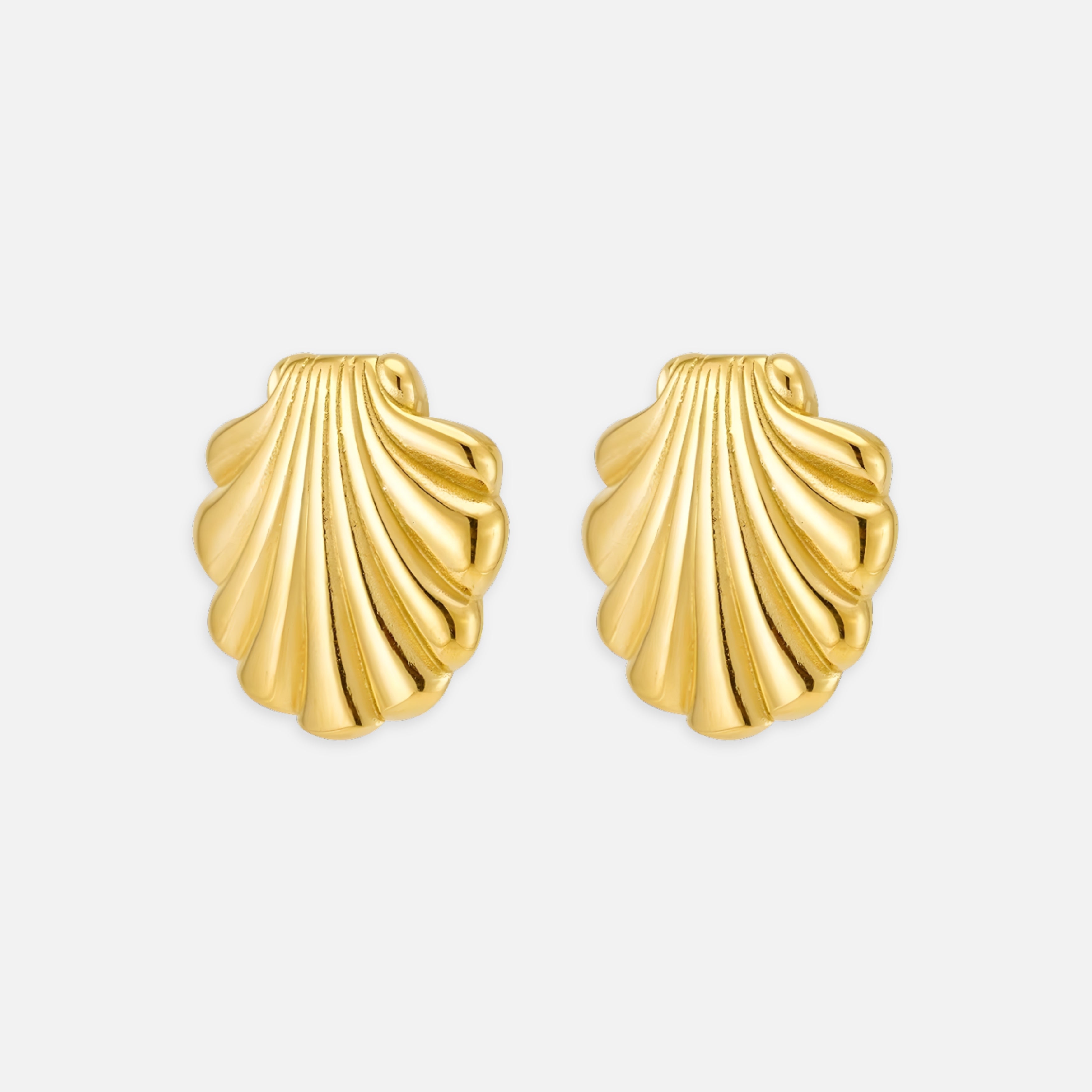 Nerida Golden Shell Studs