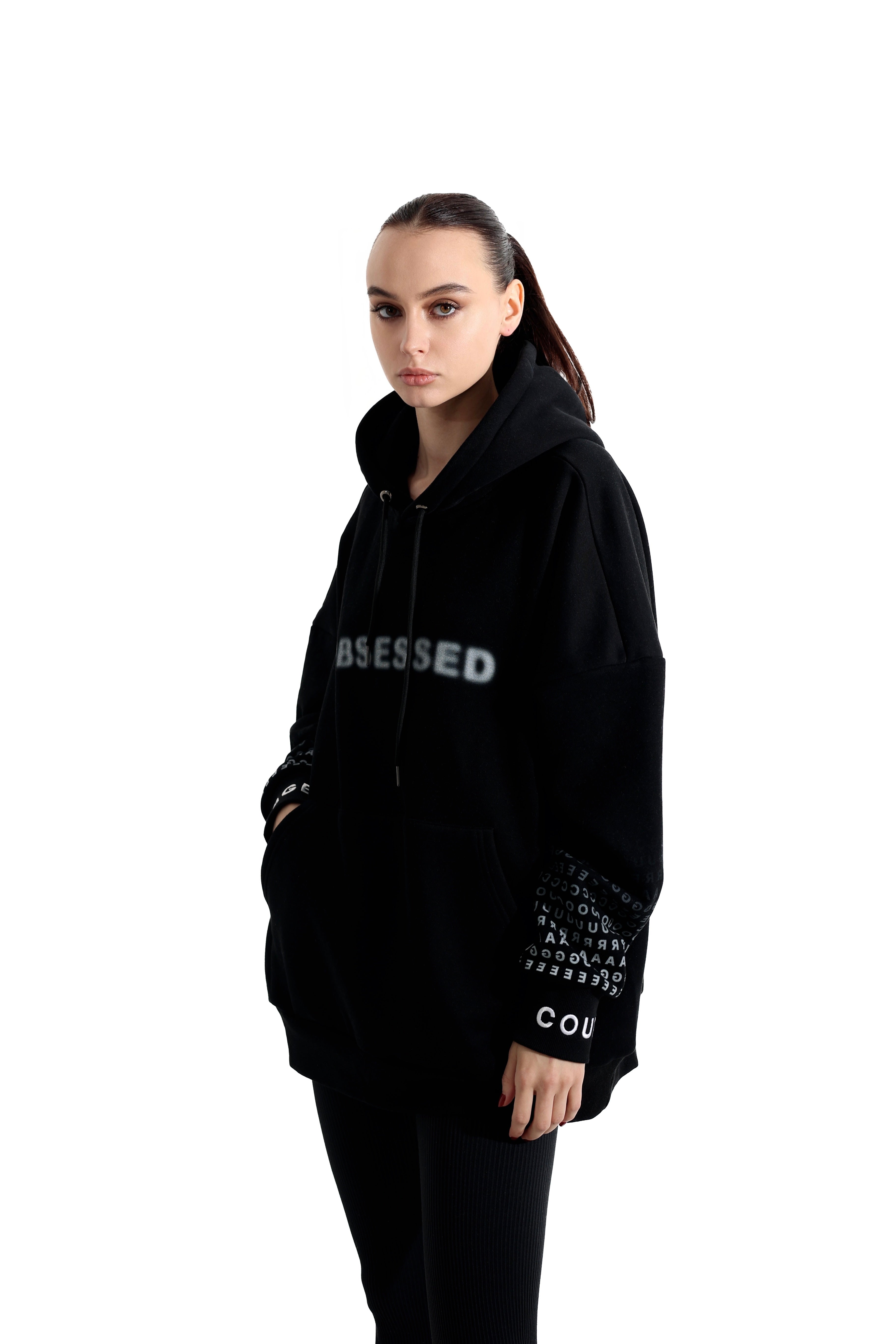 Baggie Oversized Hoodie One-Size Fit, Unisex "Vanguard" Black