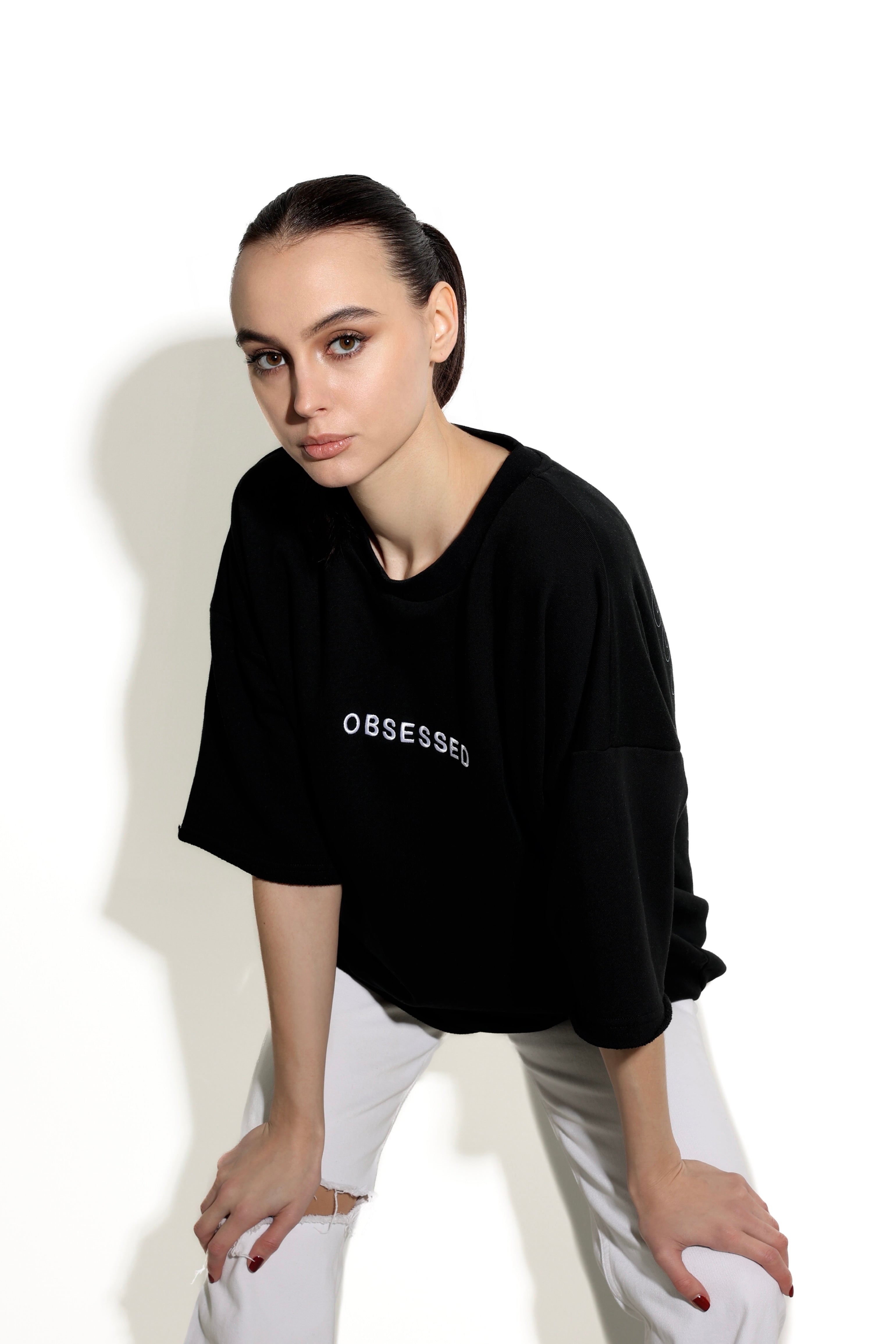 Oversized T-Shirt One-Size Fit, Unisex "Impact" Black