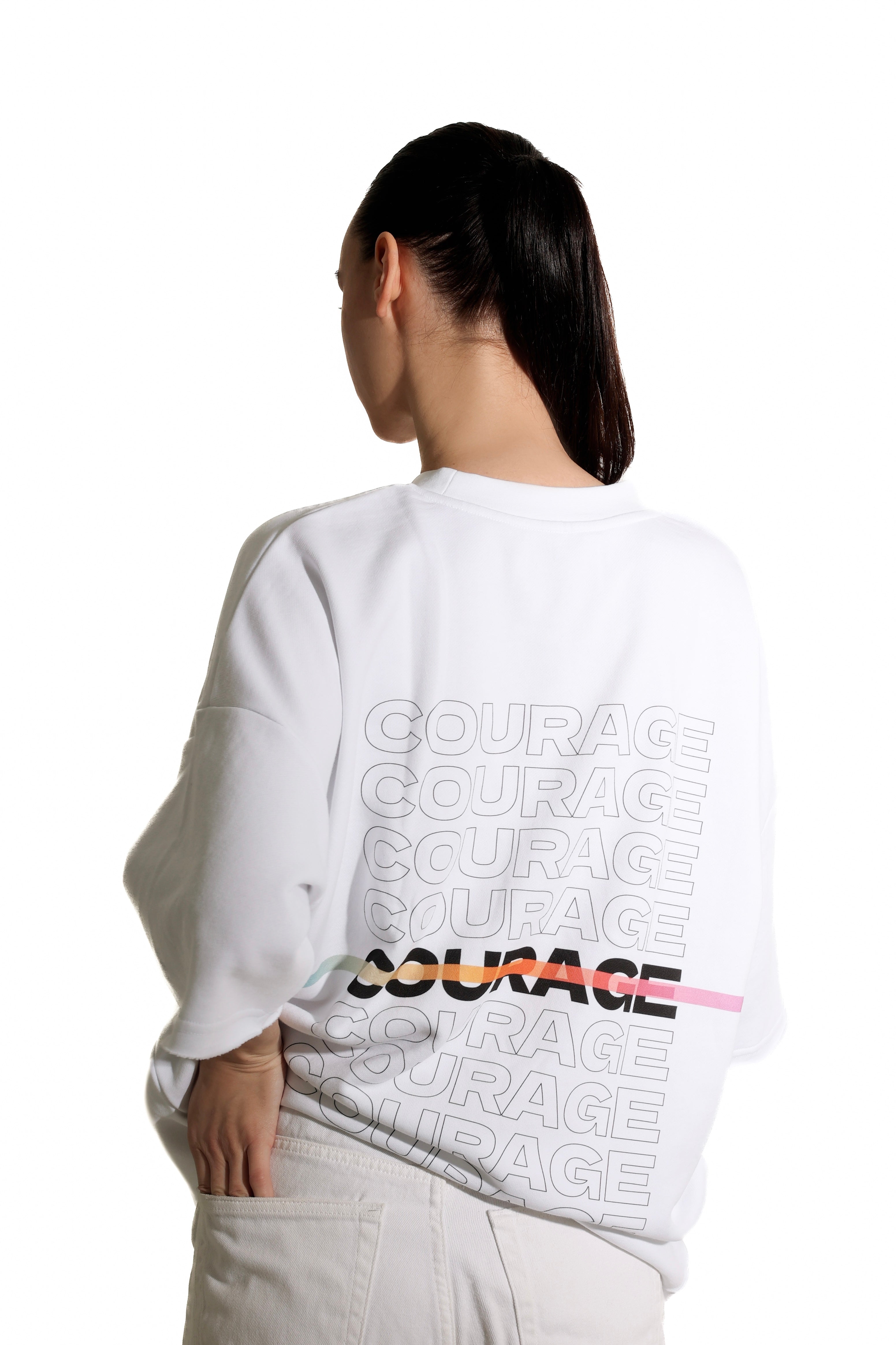 Oversized T-Shirt One-Size Fit Unisex "Impact" White