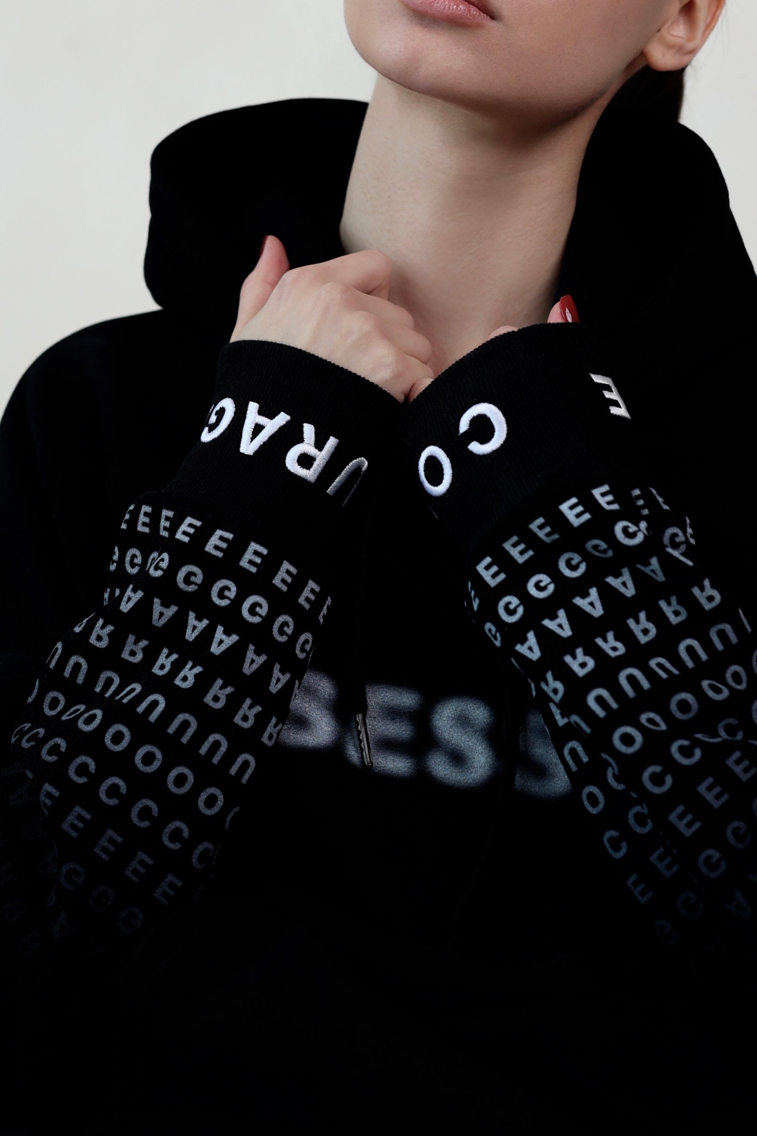 Baggie Oversized Hoodie One-Size Fit, Unisex "Vanguard" Black