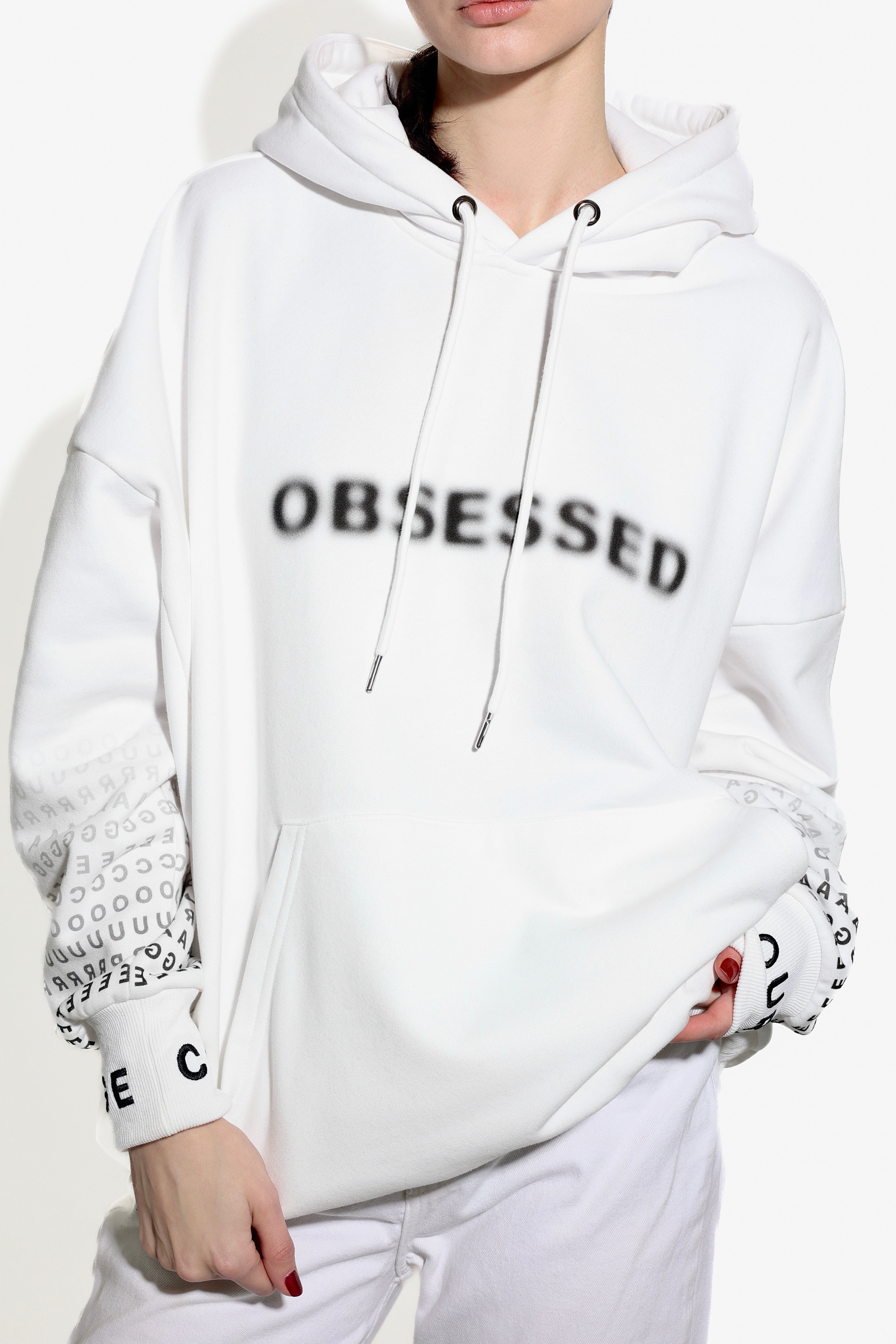 Baggie Hoodie One-Size Fit, Unisex "Vanguard" White